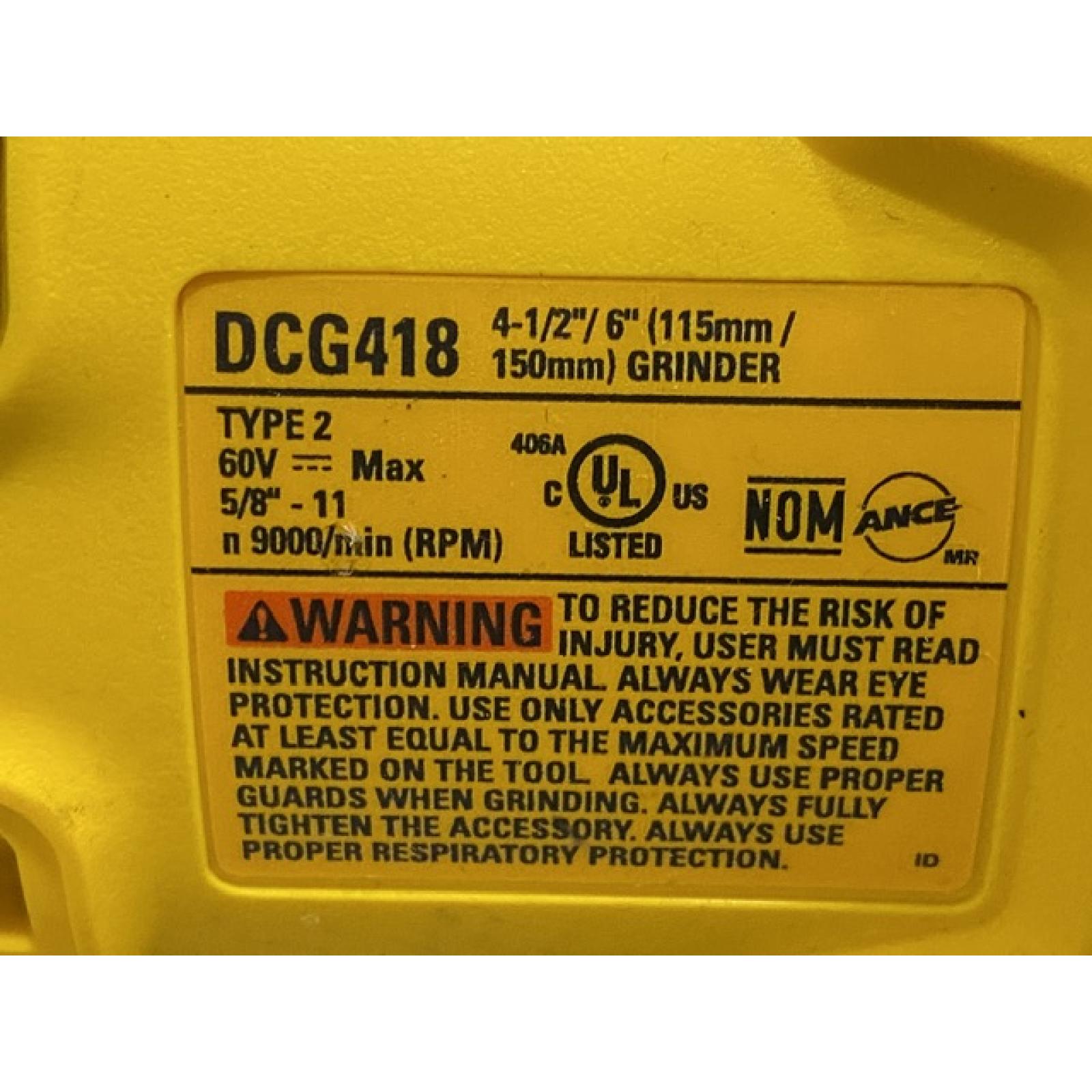 AS-IS DEWALT FLEXVOLT 60V MAX Cordless Brushless 4.5 in. to 6 in. Small Angle Grinder with Kickback Brake (Tool Only)