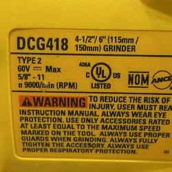 AS-IS DEWALT FLEXVOLT 60V MAX Cordless Brushless 4.5 in. to 6 in. Small Angle Grinder with Kickback Brake (Tool Only)