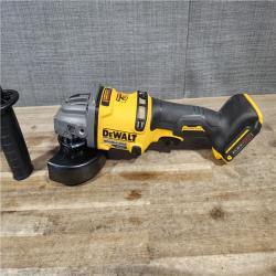 HOUSTON LOCATION - AS-IS DEWALT FLEXVOLT 60-Volt MAX Brushless 4-1/2 in. - 6 in. Cordless Grinder with Kickback Brake Kit (D) W/ BATTERY & CHARGER