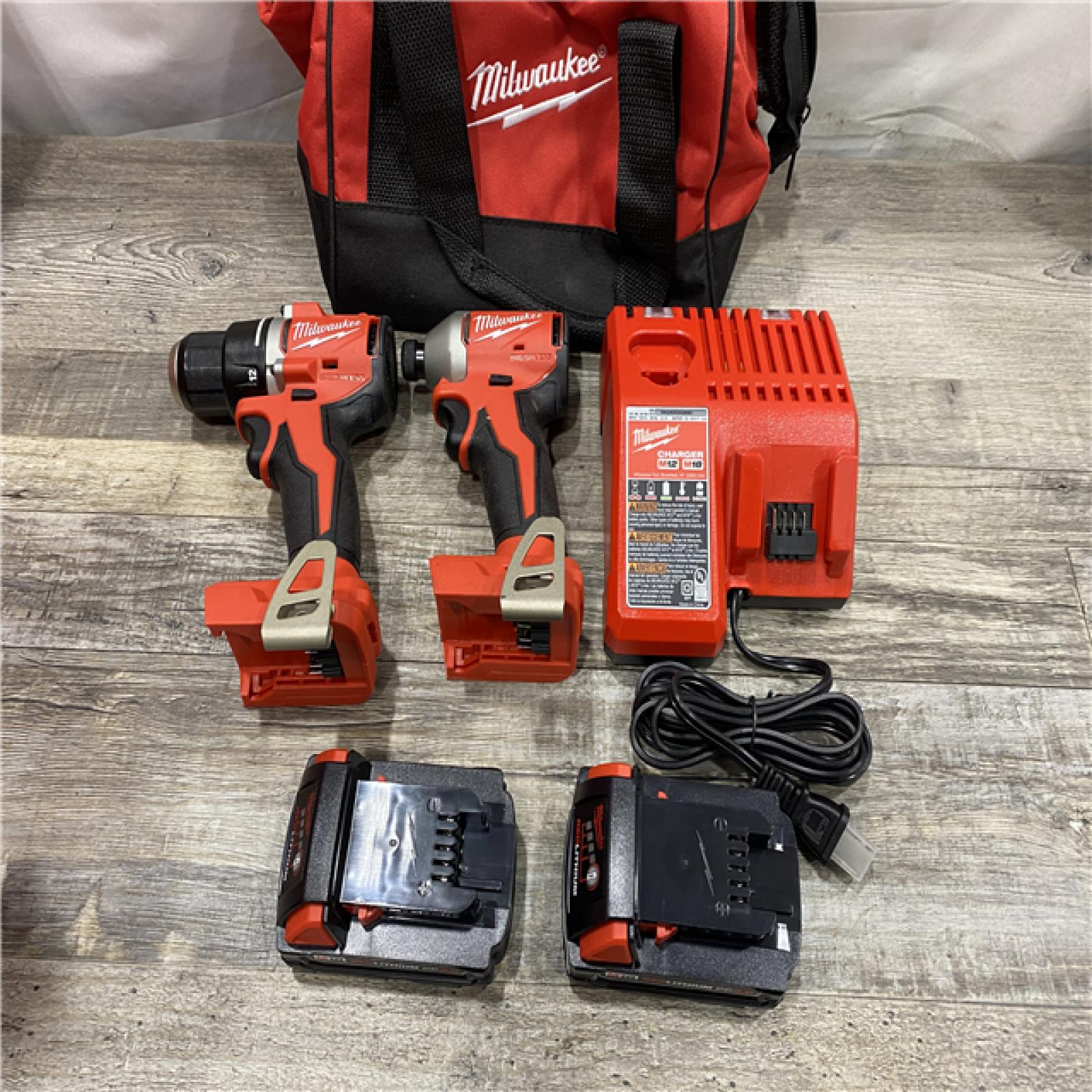 AS-IS Milwaukee 18V Lithium-Ion Brushless Cordless Compact Drill/Impact Combo Kit