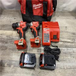 AS-IS Milwaukee 18V Lithium-Ion Brushless Cordless Compact Drill/Impact Combo Kit