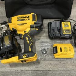 AS-IS DEWALT 20V MAX Lithium-Ion 15-Degree Electric Cordless Roofing Nailer Kit