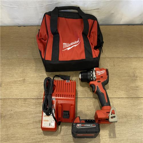 AS-IS Milwaukee 18V Lithium-Ion Brushless Cordless 1/2 in. Compact Drill/Driver with kit