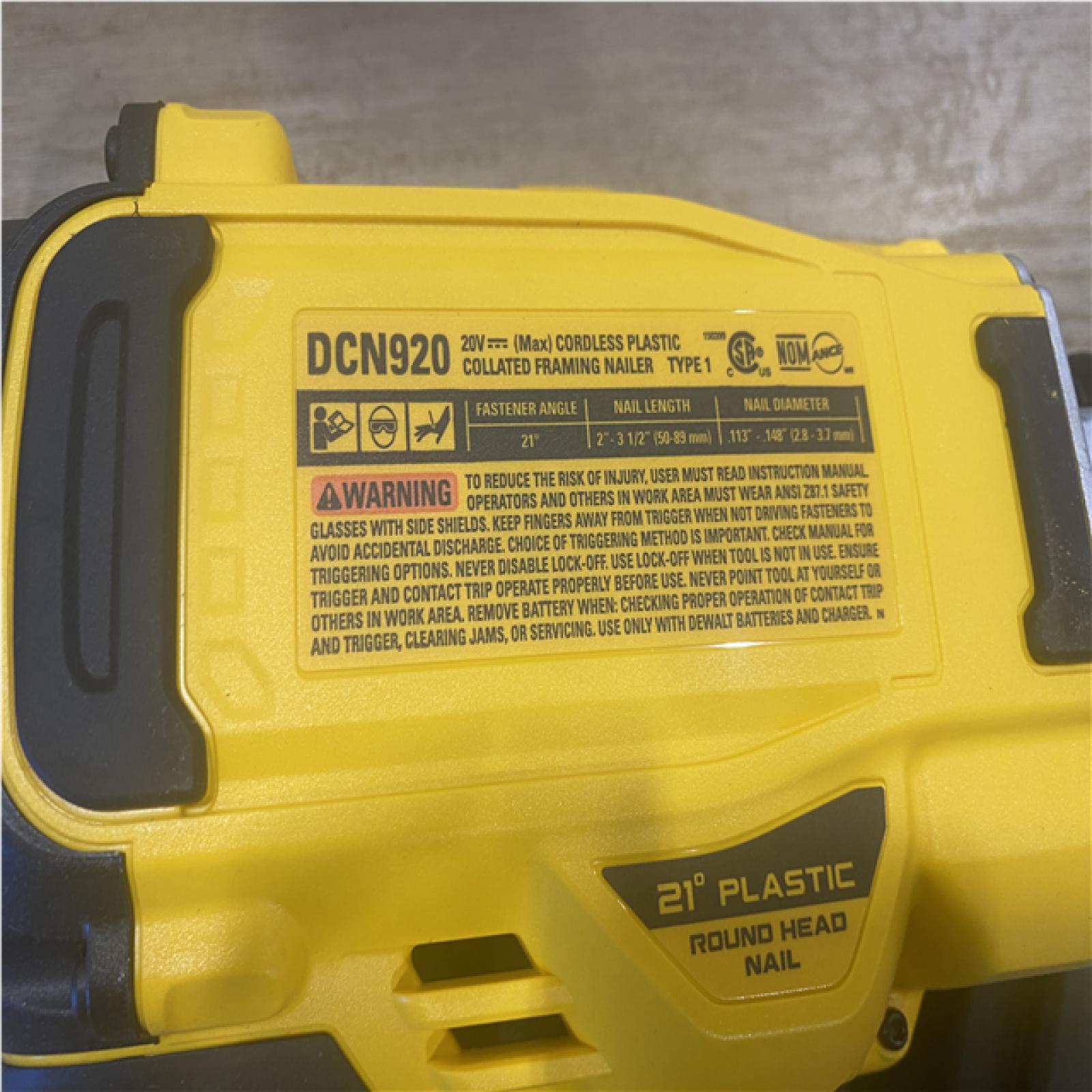 AS-IS DEWALT 20-Volt 21° Cordless Framing Nailer (Tool-Only)