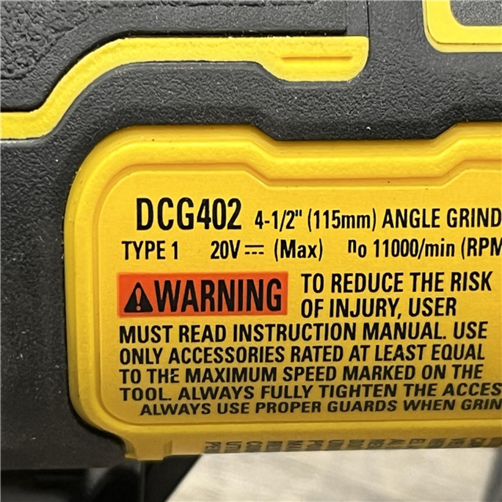 AS-IS DEWALT ATOMIC 20V MAX Cordless 4-1/2 in. Angle Grinder with Paddle Switch (Tool Only)