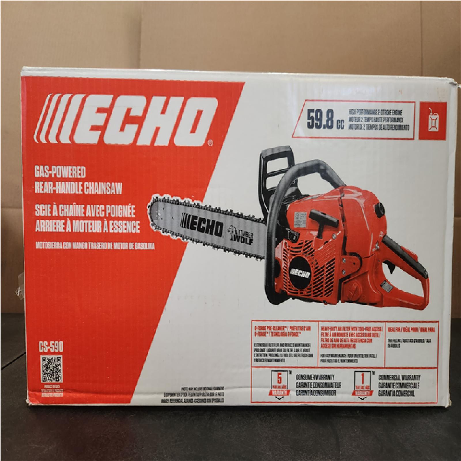 Phoenix NEW ECHO 20 in. 59.8 cc Gas 2-Stroke Rear Handle Timber Wolf Chainsaw