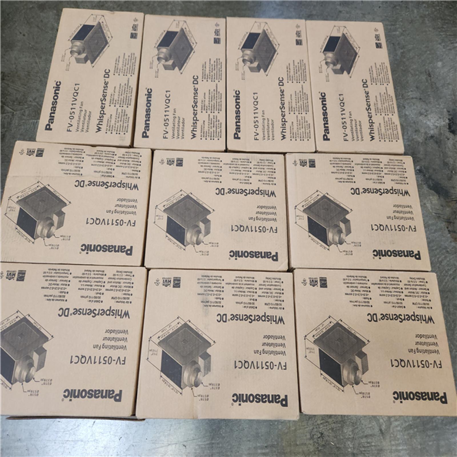 Phoenix NEW Panasonic WhisperSense DC Fan with Motion and Humidity Sensors Delay Timer and Pick-A-Flow Speed Selector 50  80 or 110 CFM Pallet of 11 (SEALED)