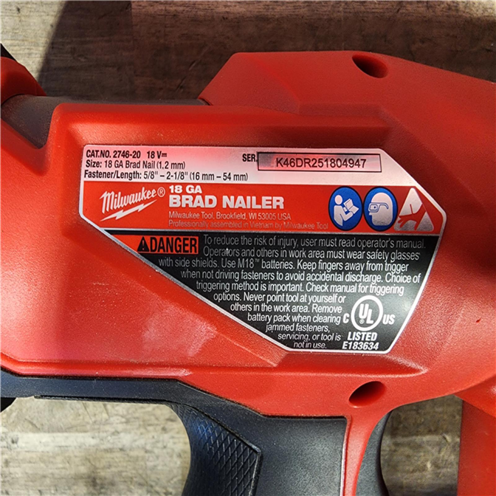 HOUSTON LOCATION - AS-IS Milwaukee M18 FUEL 18 Gauge Brad Nailer (TOOL ONLY)