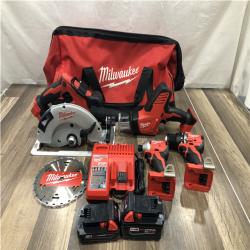 AS-IS Milwaukee 18-Volt Lithium-Ion Brushless Cordless (4-Tool) Combo Kit