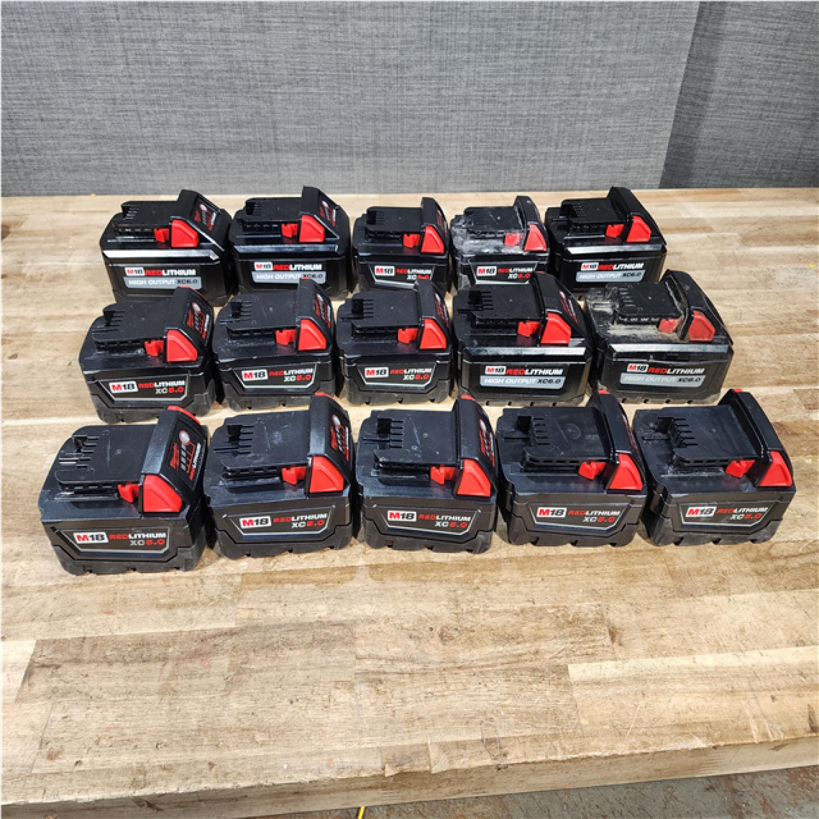 Houston Location AS-IS Milwaukee Batteries QTY/15