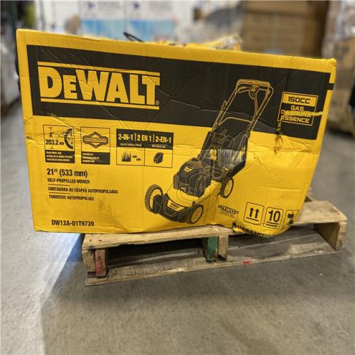 DALLAS LOCATION - DEWALT 21 in. 150cc Briggs and Stratton 625ex Engine Rear Wheel Drive 2-in-1 Gas Self Propelled Walk Behind Lawn Mower