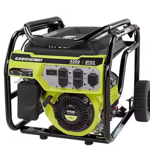 DALLAS LOCATION- AS-IS RYOBI 8125-Watt Gasoline Powered Portable Generator with CO Detect Shutdown Sensor