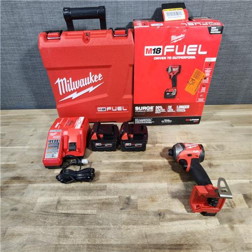 HOUSTON LOCATION - AS-IS (APPEARS LIKE NEW) Milwaukee M18 FUEL SURGE 18-Volt Lithium-Ion Brushless Cordless 1/4 in. Hex Impact Driver Compact Kit with Two 5.0 Ah Batteries
