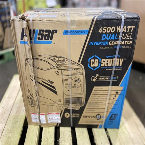 DALLAS LOCATION - Pulsar 4,500-Watt/3,700-Watt Dual Fuel with Recoil, Remote and Push Button Start Portable Inverter Generator with CO Alert