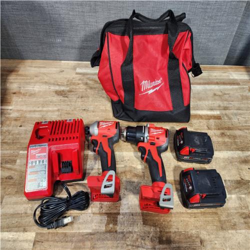 Houston  Location AS-IS Milwaukee 18V Lithium-Ion Brushless Cordless Compact Drill/Impact Combo Kit