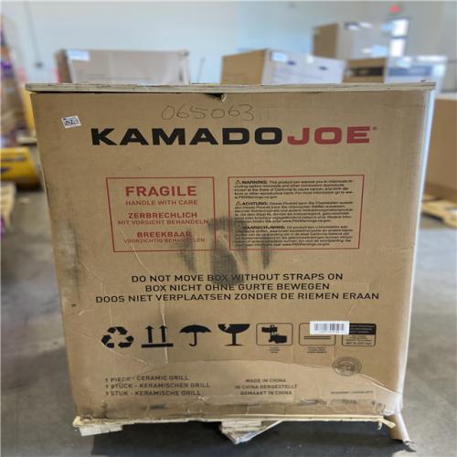 DALLAS LOCATION - Kamado Joe Big Joe III 24 in. Charcoal Grill in Red with Cart  Side Shelves  Grate Gripper  and Ash Tool