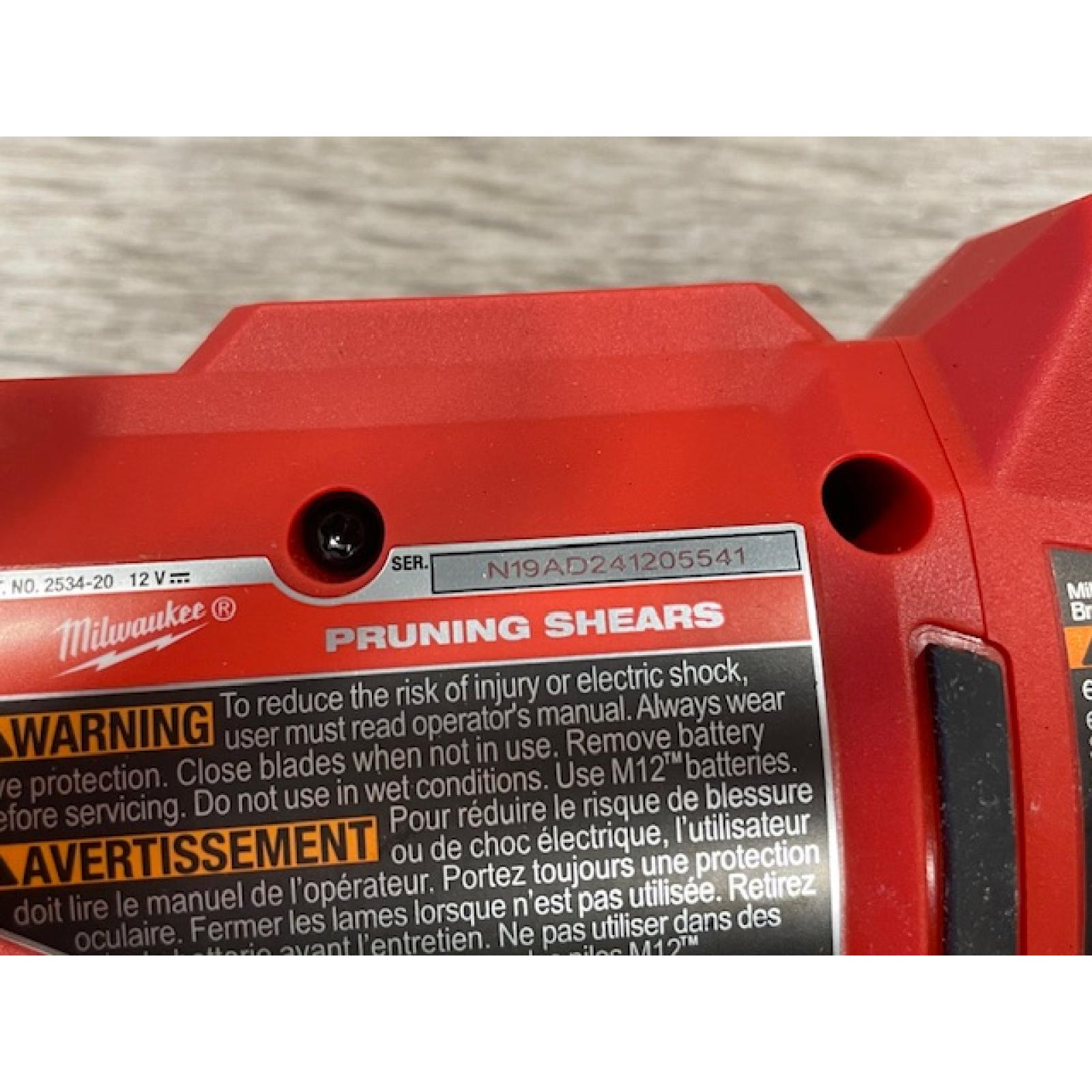 AS-IS Milwaukee 12V Cordless Brushless Pruner Shears (Tool Only)