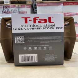 NEW! - T-fal 12qt Stock Pot with Lid  Stainless Steel Cookware