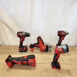 AS-IS- M18 18V Lithium-Ion Cordless Combo Kit (5-Tool) with (2) Batteries  Charger and Tool Bag