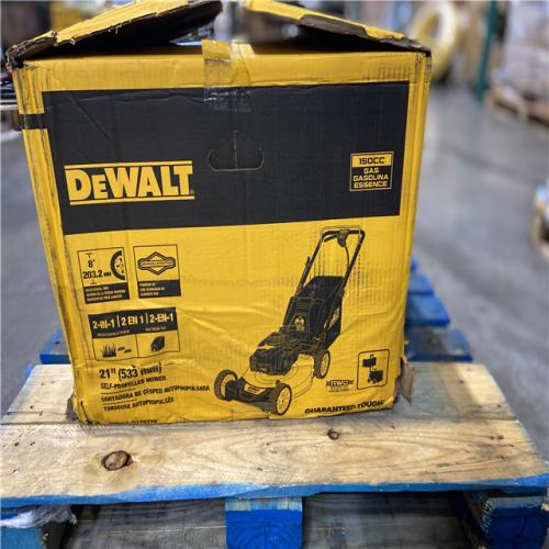 DALLAS LOCATION - DEWALT 21 in. 150cc Briggs and Stratton 625ex Engine Rear Wheel Drive 2-in-1 Gas Self Propelled Walk Behind Lawn Mower
