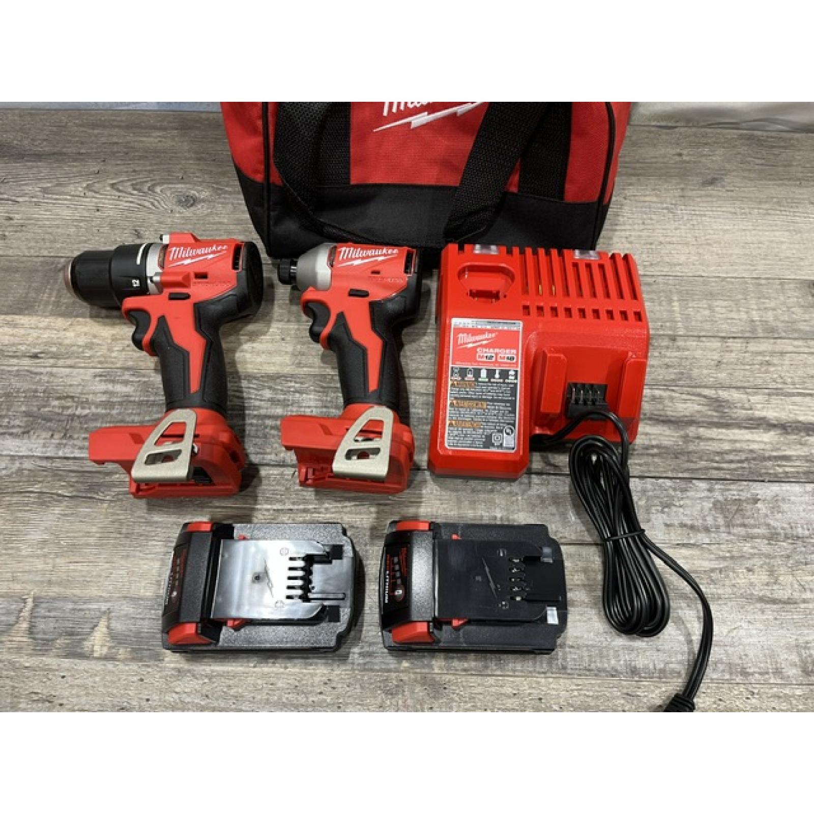AS-IS Milwaukee 18V Lithium-Ion Brushless Cordless Compact Drill/Impact Combo Kit