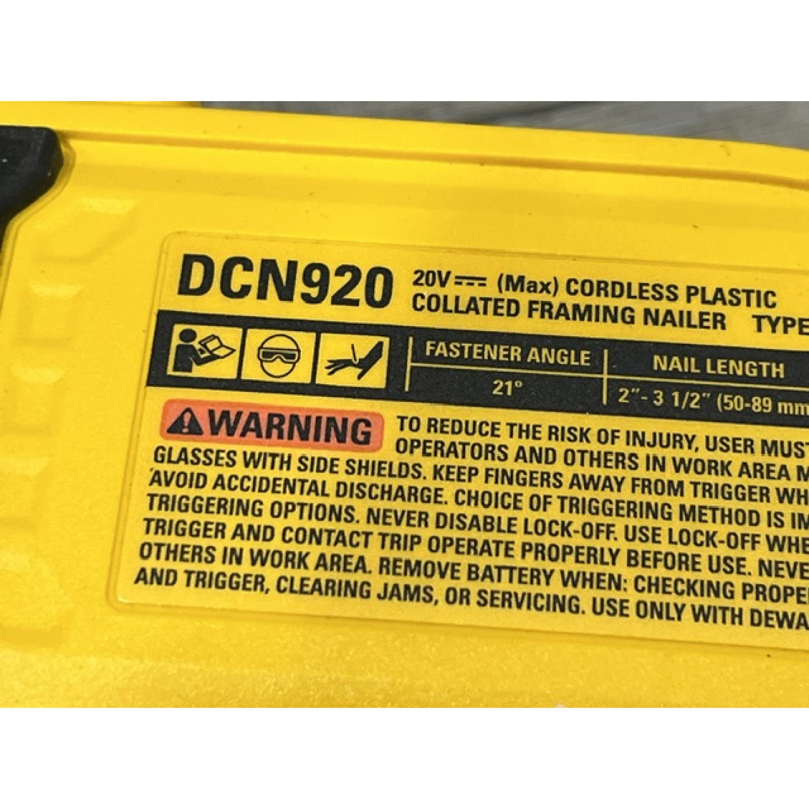 AS-IS DEWALT 20-Volt 21° Cordless Framing Nailer (Tool-Only)