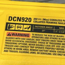 AS-IS DEWALT 20-Volt 21° Cordless Framing Nailer (Tool-Only)