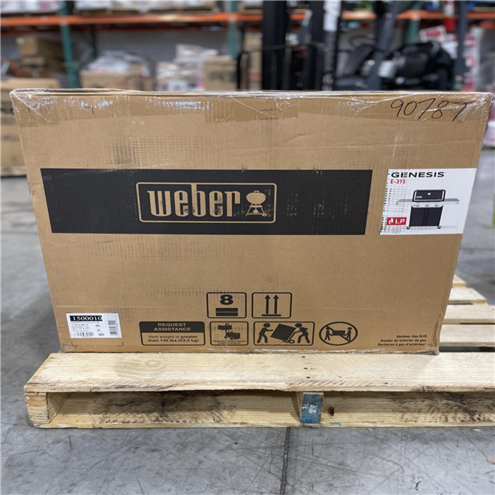 DALLAS LOCATION - WEBER Genesis E-315 3-Burner Liquid Propane Gas Grill in Black with Cast-Iron Grates