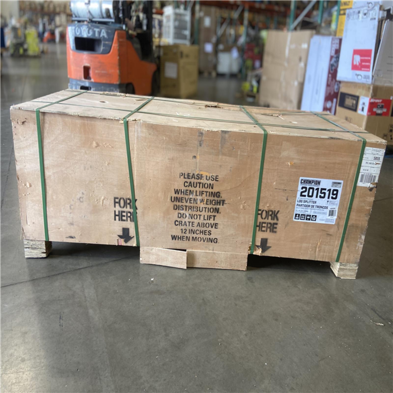 DALLAS LOCATION - Champion Power Equipment 37 Ton 338 cc Gas Powered Full Beam Log Splitter w/ Vertical/Horizontal Operation and Auto Return with Hydraulic Oil