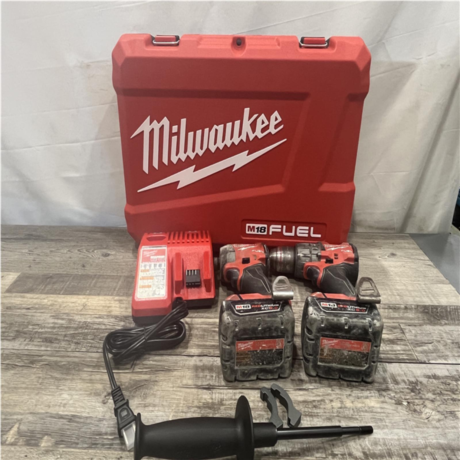 AS-IS Milwaukee FUEL 18V Lithium-Ion Brushless Cordless Hammer Drill and Impact Driver Combo Kit