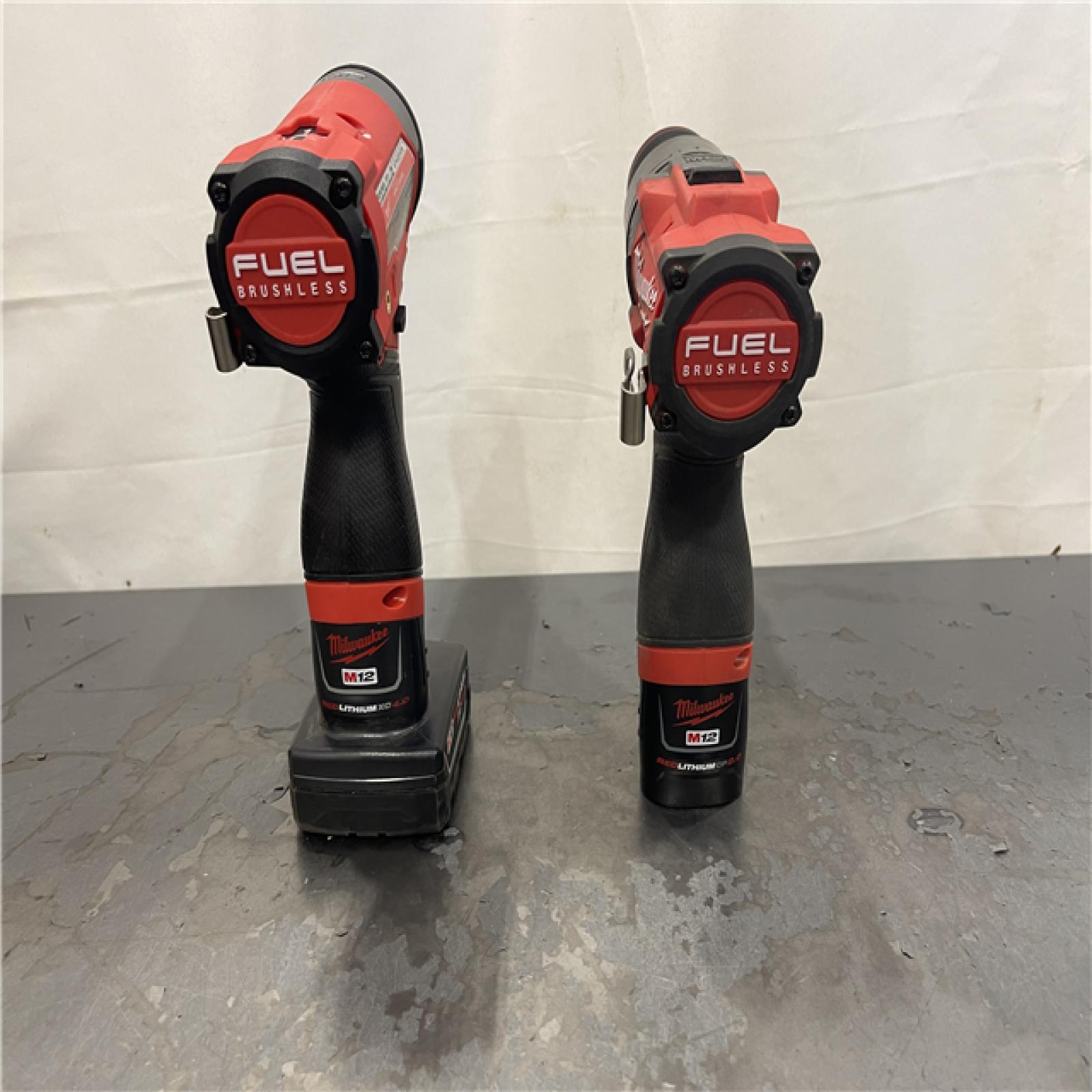 AS-IS- Milwaukee 12V Brushless Hammer Drill and Impact Driver Combo Kit