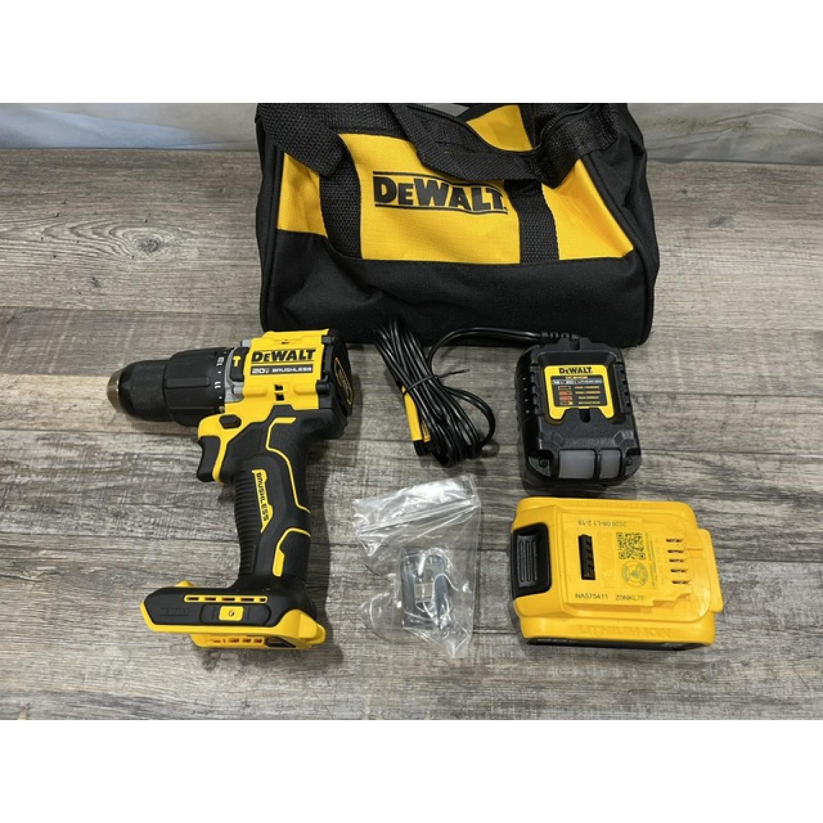 AS-IS DEWALT ATOMIC 20V Lithium-Ion Cordless 1/2 in. Hammer Drill Kit