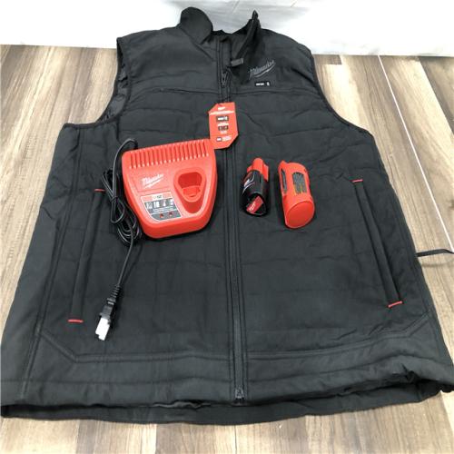 AS-IS Milwaukee Men's X-Large 12-Volt Lithium-Ion Cordless Axis Black Heated Vest Kit