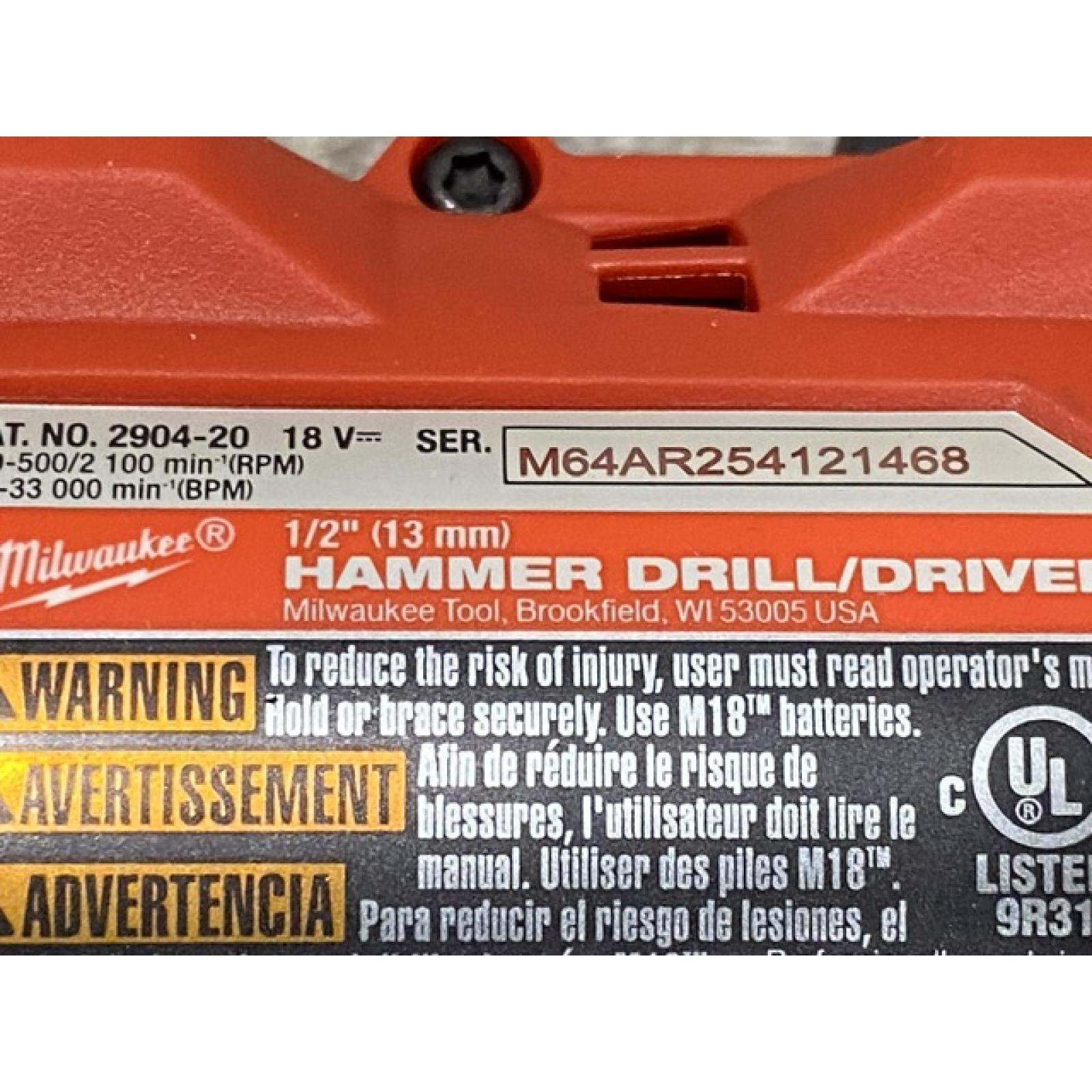 AS-IS Milwaukee FUEL 18V Lithium-Ion Brushless Cordless 1/2 in. Hammer Drill/Driver (Tool-Only)