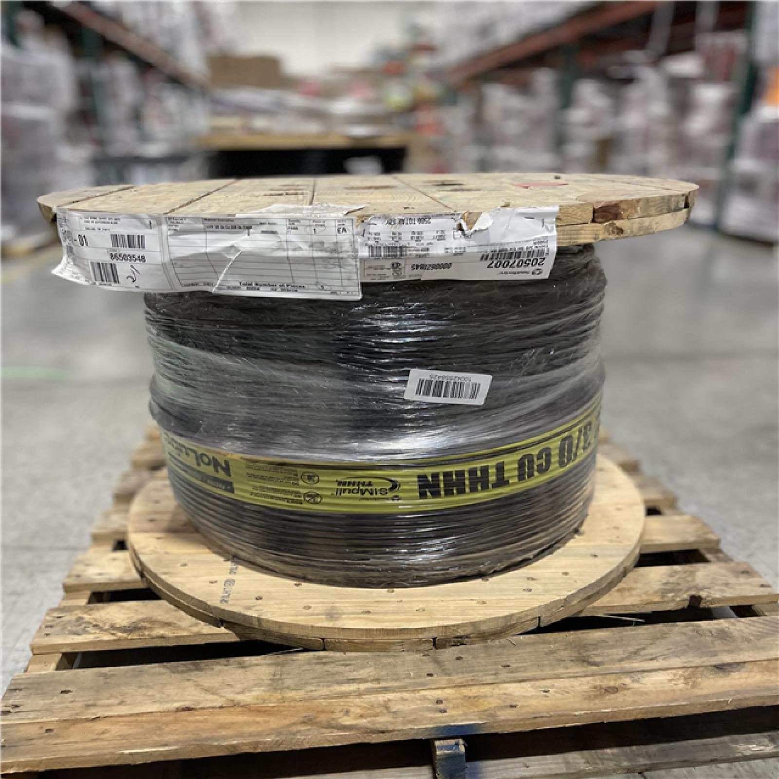 DALLAS LOCATION -  Southwire 2,500 ft. 3 Black Stranded CU SIMpull THHN Wire (SEE NOTES)