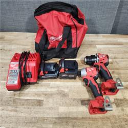 HOUSTON LOCATION - AS - IS Milwaukee 18-Volt Lithium-Ion Brushless Cordless Compact Hammer Drill/Impact Combo Kit
