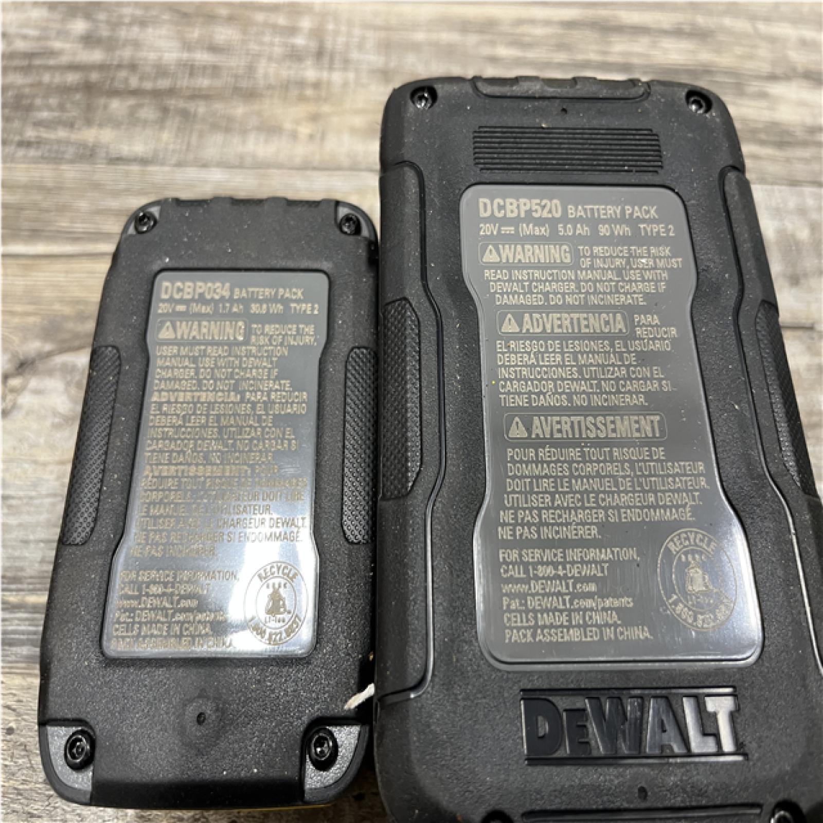 AS-IS DEWALT 20V MAX XR POWERSTACK Lithium-Ion Battery Starter Kit with 5.0Ah and 1.7Ah Batteries and Charger