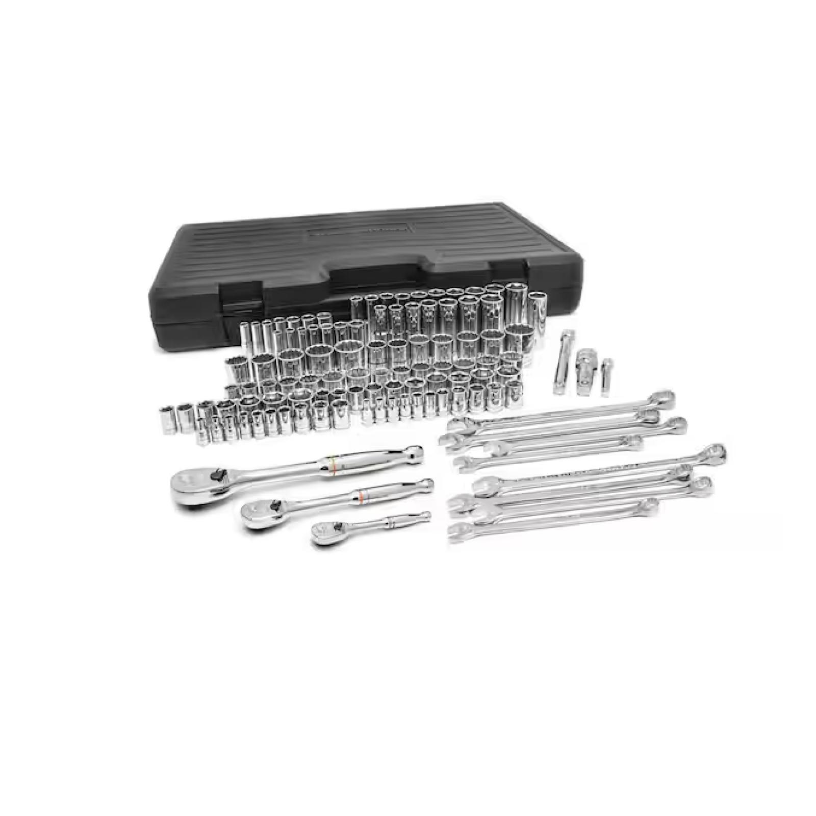 NEW! - GEARWRENCH 1/4 in.  3/8 in. and 1/2 in. Drive Standard and Deep SAE/Metric Mechanics Tool Set (110-Piece)