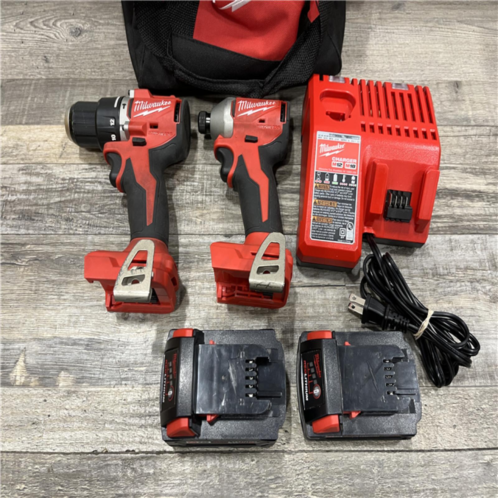 AS-IS Milwaukee 18-Volt Lithium-Ion Brushless Cordless Compact Hammer Drill/Impact Combo Kit