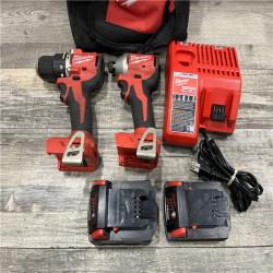 AS-IS Milwaukee 18-Volt Lithium-Ion Brushless Cordless Compact Hammer Drill/Impact Combo Kit