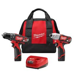 NEW! -  Milwaukee M12 12V Lithium-Ion Cordless Hammer Drill/Impact Driver Combo Kit (2-Tool) with (2) 1.5Ah Batteries  Charger & Bag