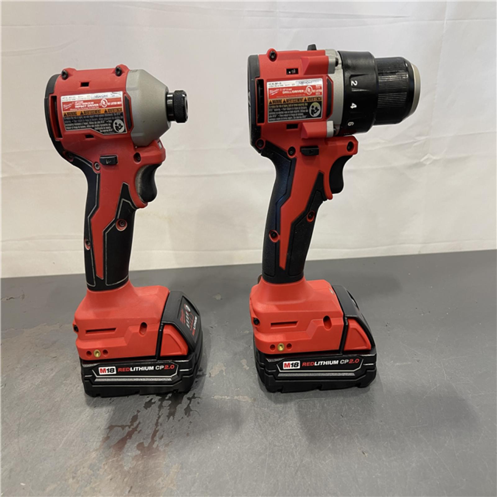 AS-IS - Milwaukee M18 18V Lithium-Ion Brushless Cordless Compact Drill/Impact Combo Kit