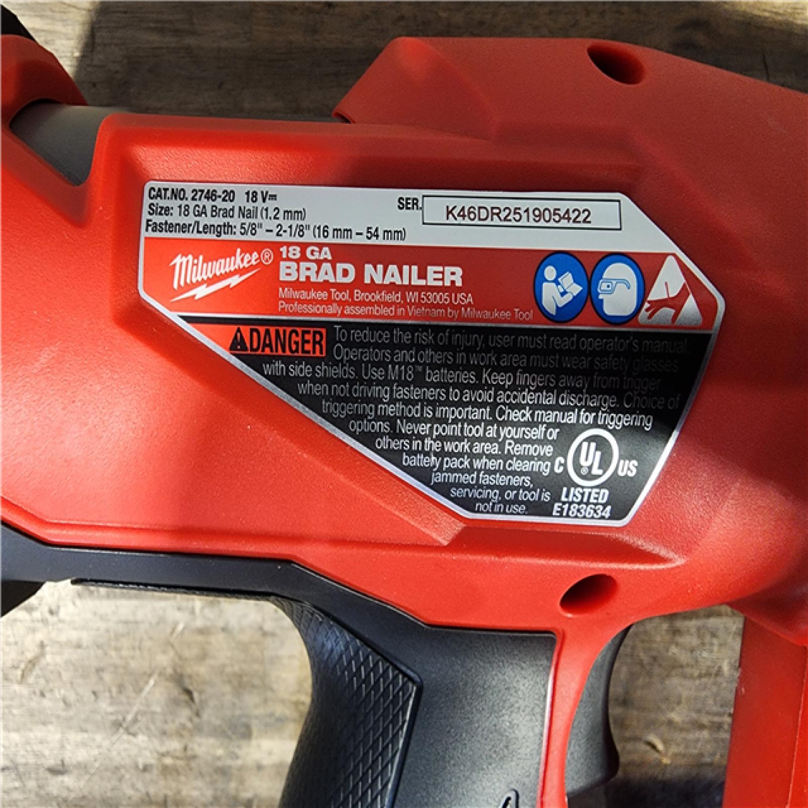 HOUSTON LOCATION - AS-IS Milwaukee M18 Fuel 18V Brushless 18-Gauge Brad Nailer 2746-20 (Bare Tool)