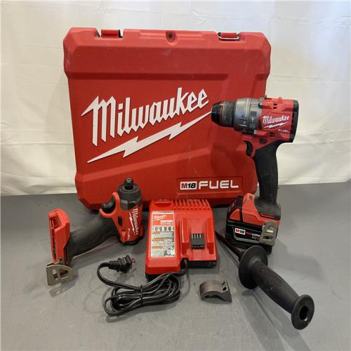 AS-IS - MILWAUKEE FUEL 18V Lithium-Ion Brushless Cordless Hammer Drill and Impact Driver Combo Kit