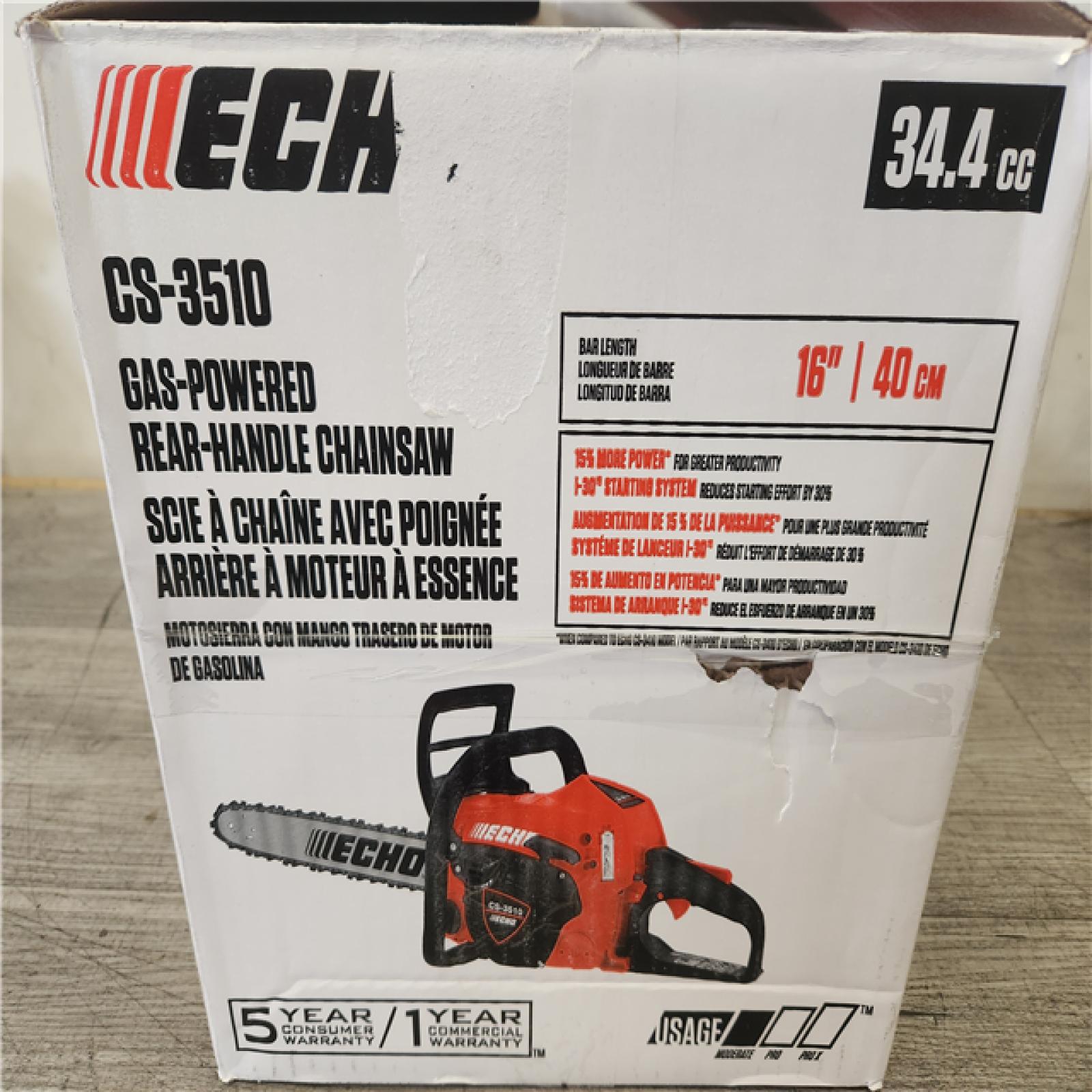 Phoenix NEW ECHO 16 in. 34.4 cc Gas 2-Stroke Engine Rear Handle Chainsaw