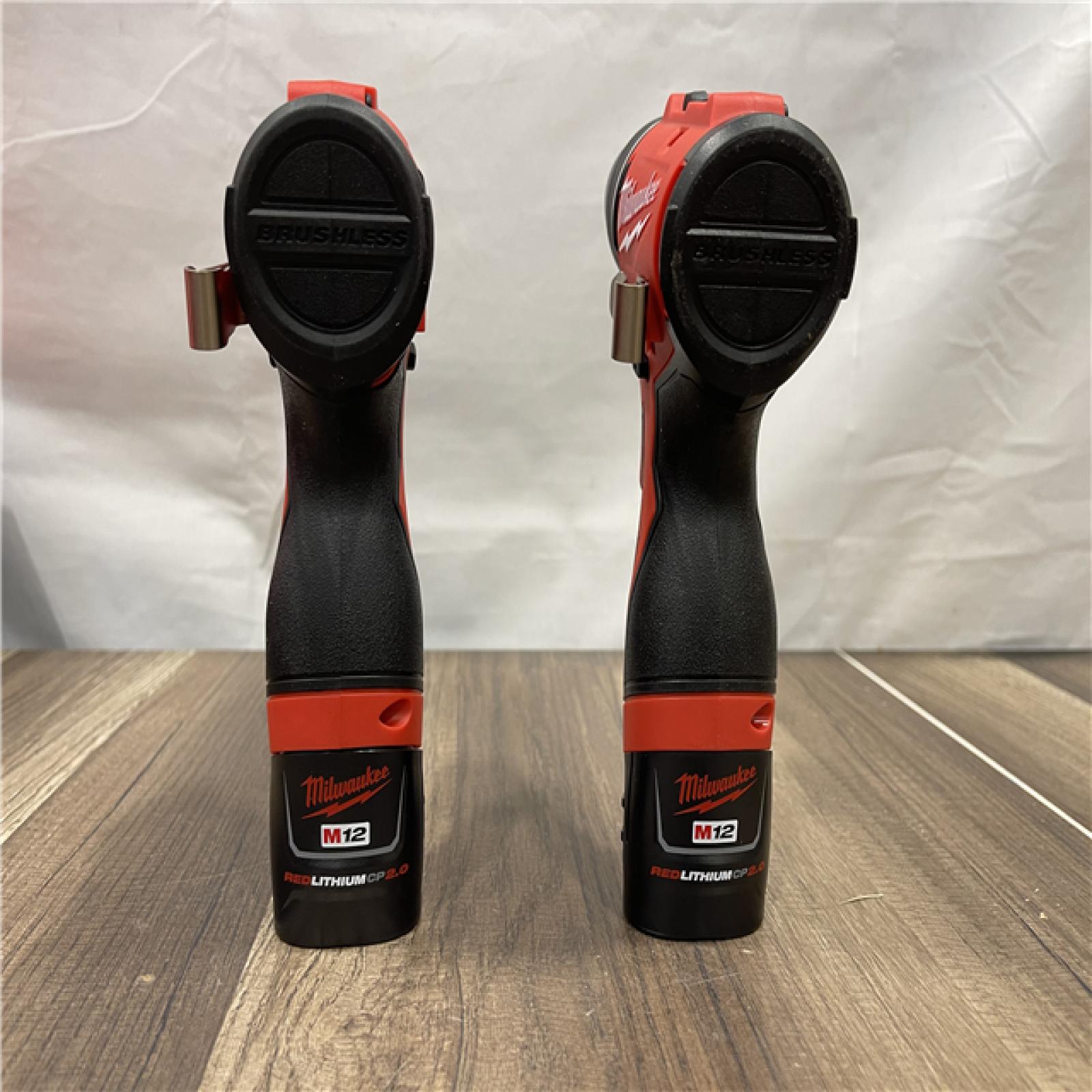 AS-IS Milwaukee M12 12-Volt Lithium-Ion Brushless Cordless Subcompact Drill &Impact Driver Combo Kit