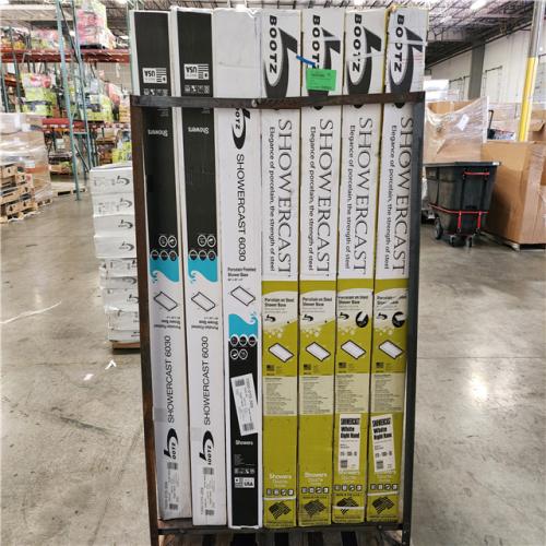 Phoenix Location New Bootz Industries Aloha ShowerCast 60 in. L x 30 in. W Alcove Shower Pan Base in White Pallet (8-Total)