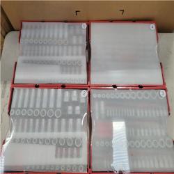 CALIFORNIA AS-IS MILWAUKEE 1/4  3/8 & 1/2 DRIVE RATCHET & SOCKET SET W TRAYS FOR PACKOUT DRAWERS