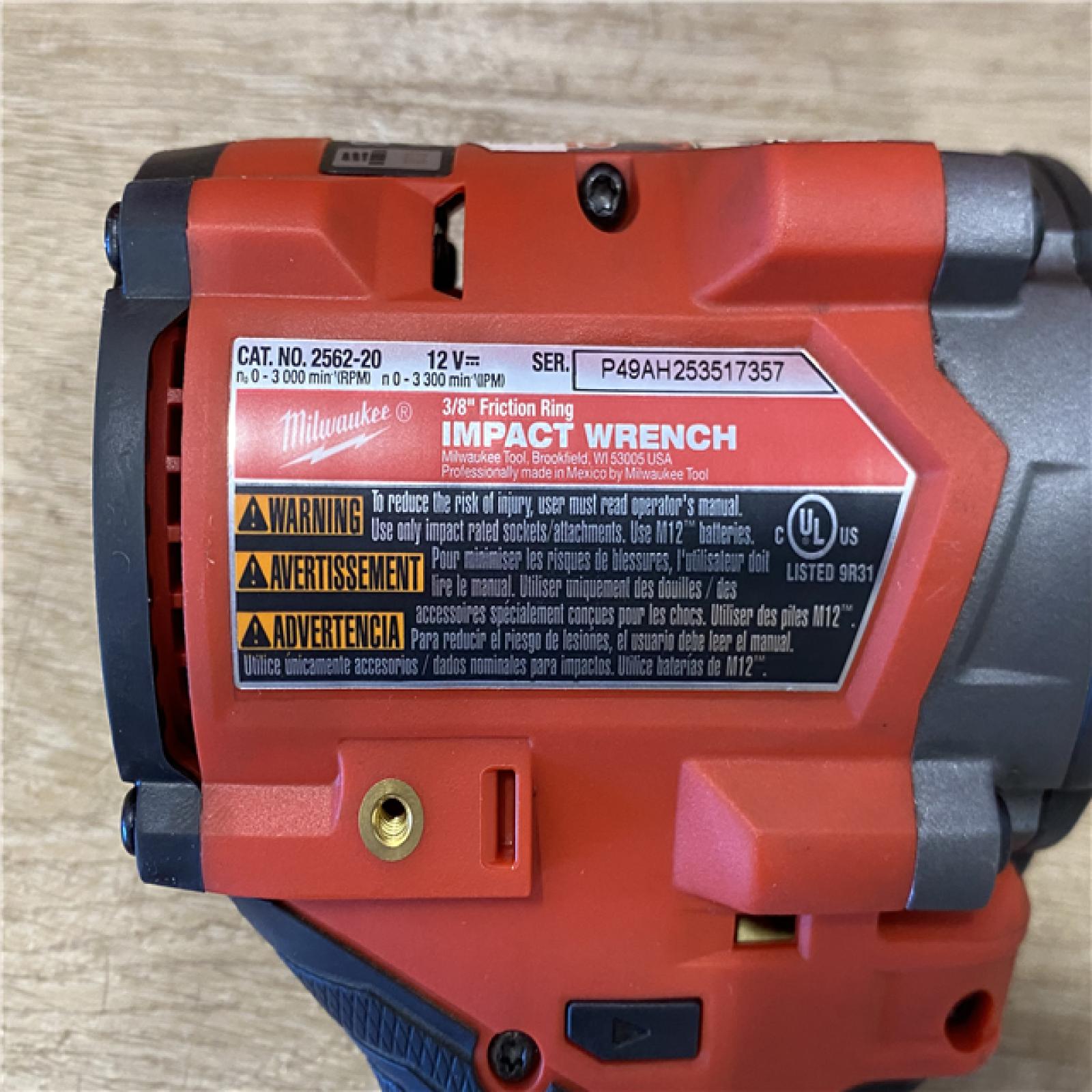 AS-IS Milwaukee FUEL 12V Li-Ion Brushless Cordless Stubby 3/8 in. Impact Wrench Kit