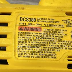 AS-IS DEWALT FLEXVOLT 60V MAX Cordless Brushless Reciprocating Saw (Tool Only)